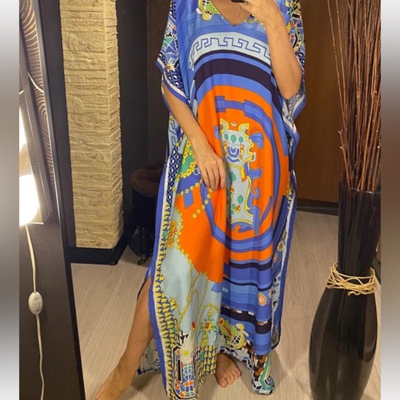 Colorful Kaftan Beach Cover Up Dress - Picture 11 of 14